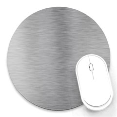 Aluminum Textures, Horizontal Metal Texture, Gray Metal Plate Round Mousepad by nateshop