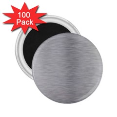 Aluminum Textures, Horizontal Metal Texture, Gray Metal Plate 2 25  Magnets (100 Pack)  by nateshop