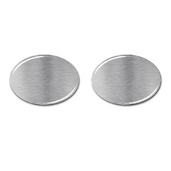 Aluminum Textures, Horizontal Metal Texture, Gray Metal Plate Cufflinks (oval) by nateshop