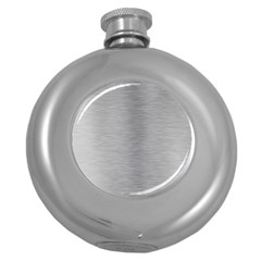 Aluminum Textures, Horizontal Metal Texture, Gray Metal Plate Round Hip Flask (5 Oz) by nateshop