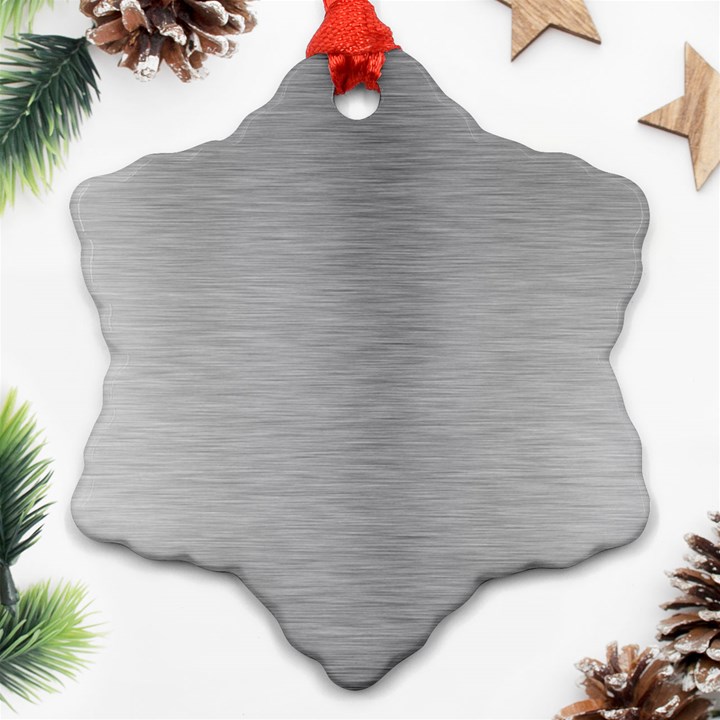 Aluminum Textures, Horizontal Metal Texture, Gray Metal Plate Snowflake Ornament (Two Sides)