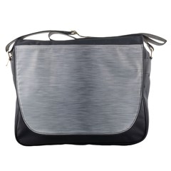 Aluminum Textures, Horizontal Metal Texture, Gray Metal Plate Messenger Bag by nateshop