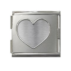 Aluminum Textures, Horizontal Metal Texture, Gray Metal Plate Mega Link Heart Italian Charm (18mm) by nateshop