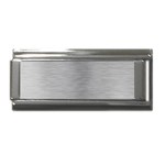 Aluminum Textures, Horizontal Metal Texture, Gray Metal Plate Superlink Italian Charm (9mm) Front