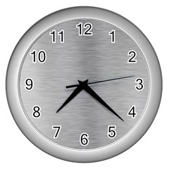 Aluminum Textures, Horizontal Metal Texture, Gray Metal Plate Wall Clock (silver) by nateshop