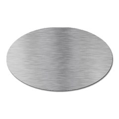 Aluminum Textures, Horizontal Metal Texture, Gray Metal Plate Oval Magnet by nateshop