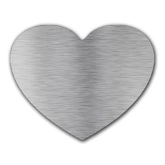 Aluminum Textures, Horizontal Metal Texture, Gray Metal Plate Heart Mousepad by nateshop