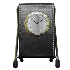 Aluminum Textures, Horizontal Metal Texture, Gray Metal Plate Pen Holder Desk Clock by nateshop