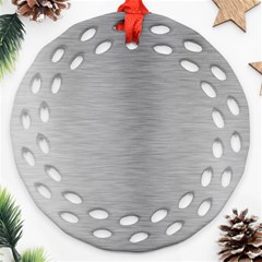 Aluminum Textures, Horizontal Metal Texture, Gray Metal Plate Round Filigree Ornament (two Sides) by nateshop