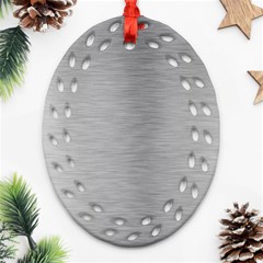 Aluminum Textures, Horizontal Metal Texture, Gray Metal Plate Oval Filigree Ornament (two Sides) by nateshop