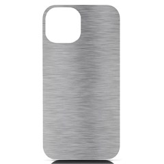 Aluminum Textures, Horizontal Metal Texture, Gray Metal Plate Iphone 14 Black Uv Print Case by nateshop