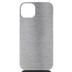 Aluminum Textures, Horizontal Metal Texture, Gray Metal Plate Iphone 14 Plus Black Uv Print Case by nateshop