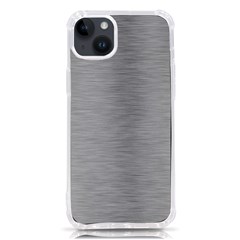 Aluminum Textures, Horizontal Metal Texture, Gray Metal Plate Iphone 14 Plus Tpu Uv Print Case by nateshop