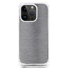 Aluminum Textures, Horizontal Metal Texture, Gray Metal Plate Iphone 14 Pro Tpu Uv Print Case by nateshop