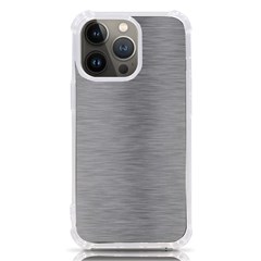 Aluminum Textures, Horizontal Metal Texture, Gray Metal Plate Iphone 13 Pro Tpu Uv Print Case by nateshop