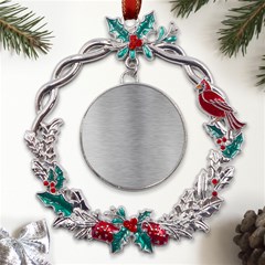 Aluminum Textures, Horizontal Metal Texture, Gray Metal Plate Metal X mas Wreath Holly Leaf Ornament by nateshop