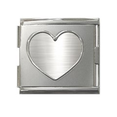 Aluminum Textures, Polished Metal Plate Mega Link Heart Italian Charm (18mm) by nateshop