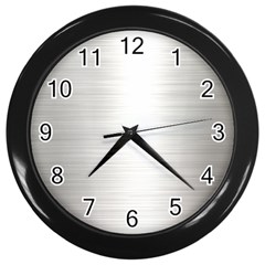 Aluminum Textures, Polished Metal Plate Wall Clock (black) by nateshop