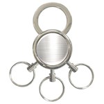 Aluminum Textures, Polished Metal Plate 3-Ring Key Chain Front