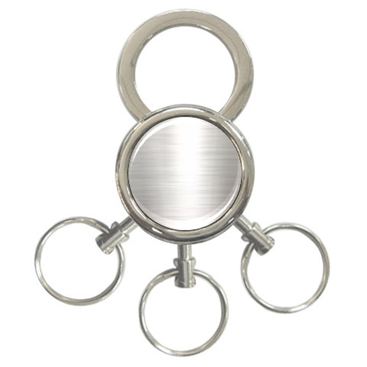 Aluminum Textures, Polished Metal Plate 3-Ring Key Chain