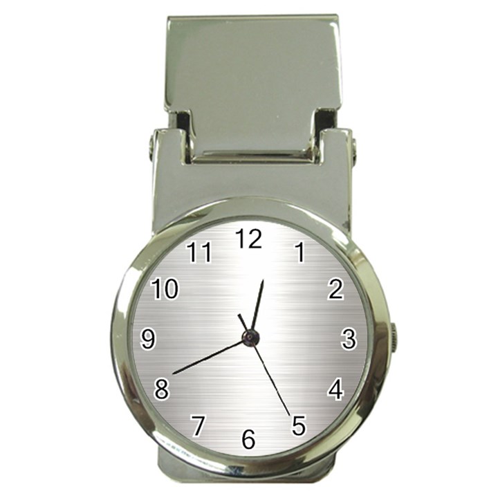 Aluminum Textures, Polished Metal Plate Money Clip Watches