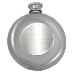 Aluminum Textures, Polished Metal Plate Round Hip Flask (5 Oz) by nateshop