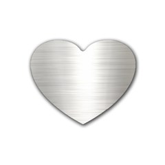 Aluminum Textures, Polished Metal Plate Rubber Coaster (heart) by nateshop