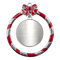 Aluminum Textures, Polished Metal Plate Metal Red Ribbon Round Ornament