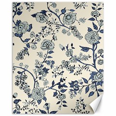 Blue Vintage Background, Blue Roses Patterns Canvas 11  X 14  by nateshop