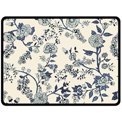 Blue Vintage Background, Blue Roses Patterns Fleece Blanket (large) by nateshop