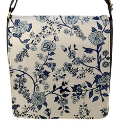 Blue Vintage Background, Blue Roses Patterns Flap Closure Messenger Bag (s) by nateshop