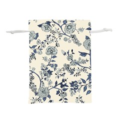 Blue Vintage Background, Blue Roses Patterns Lightweight Drawstring Pouch (m) by nateshop