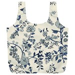 Blue Vintage Background, Blue Roses Patterns Full Print Recycle Bag (XXXL) Front