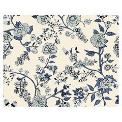 Blue Vintage Background, Blue Roses Patterns Premium Plush Fleece Blanket (medium) by nateshop