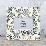 Blue Vintage Background, Blue Roses Patterns White Box Photo Frame 4  x 6  Front