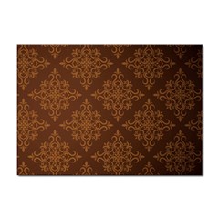 Brown Floral Pattern Floral Vintage Pattern, Brown Vintage Sticker A4 (100 Pack) by nateshop