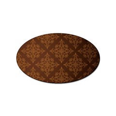 Brown Floral Pattern Floral Vintage Pattern, Brown Vintage Sticker (oval) by nateshop