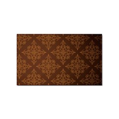 Brown Floral Pattern Floral Vintage Pattern, Brown Vintage Sticker Rectangular (100 Pack) by nateshop