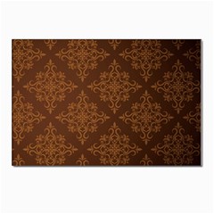 Brown Floral Pattern Floral Vintage Pattern, Brown Vintage Postcard 4 x 6  (pkg Of 10) by nateshop