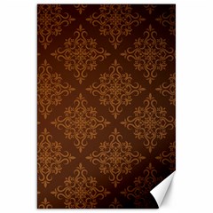 Brown Floral Pattern Floral Vintage Pattern, Brown Vintage Canvas 20  X 30  by nateshop