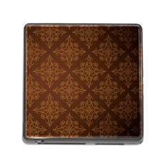 Brown Floral Pattern Floral Vintage Pattern, Brown Vintage Memory Card Reader (square 5 Slot) by nateshop