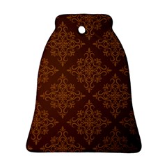 Brown Floral Pattern Floral Vintage Pattern, Brown Vintage Ornament (bell) by nateshop