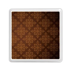 Brown Floral Pattern Floral Vintage Pattern, Brown Vintage Memory Card Reader (square) by nateshop