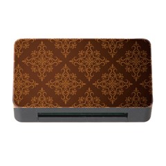 Brown Floral Pattern Floral Vintage Pattern, Brown Vintage Memory Card Reader With Cf by nateshop