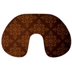 Brown Floral Pattern Floral Vintage Pattern, Brown Vintage Travel Neck Pillow Front