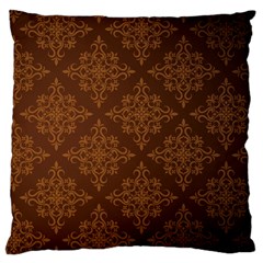 Brown Floral Pattern Floral Vintage Pattern, Brown Vintage Standard Premium Plush Fleece Cushion Case (one Side) by nateshop