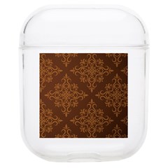 Brown Floral Pattern Floral Vintage Pattern, Brown Vintage Soft Tpu Airpods 1/2 Case by nateshop