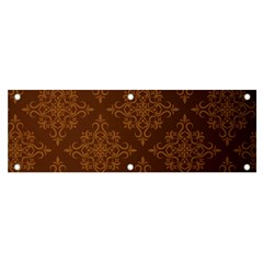 Brown Floral Pattern Floral Vintage Pattern, Brown Vintage Banner And Sign 6  X 2  by nateshop