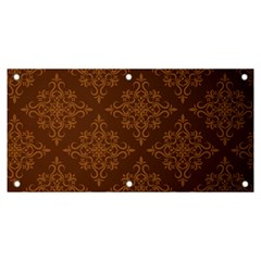 Brown Floral Pattern Floral Vintage Pattern, Brown Vintage Banner And Sign 6  X 3  by nateshop