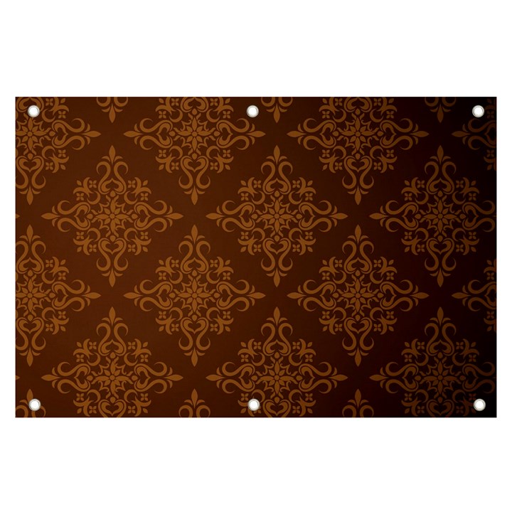 Brown Floral Pattern Floral Vintage Pattern, Brown Vintage Banner and Sign 6  x 4 